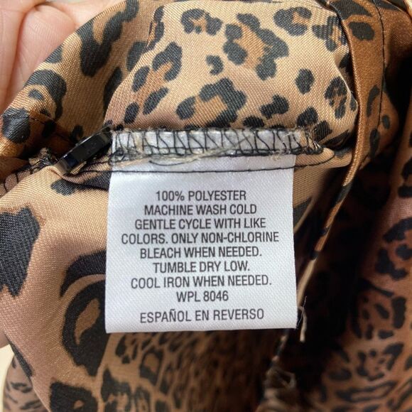 Megan Taylor Animal Print Long Sleeve Pajama Top Blouse Shirt Size XL - Picture 7 of 8